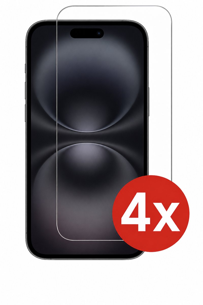 Screenprotector - 4 stuks - Geschikt Voor iPhone 16 Plus - Glasplaat - Tempered Glass - Gorilla - Extra Sterk - Beschermglas