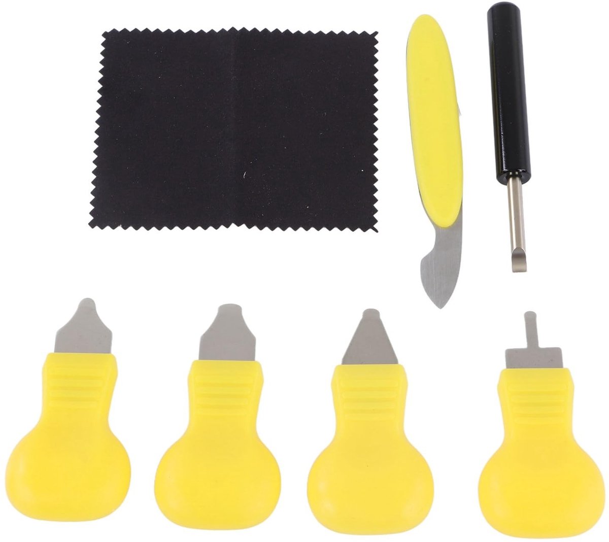 Dailygoods - Dailygoody - 7-delige Gereedschapsset - Horlogereparatie - Hoogwaardige materialen - Geel - Batterij vervangen - Perfect voor horlogeliefhebbers - Inc.