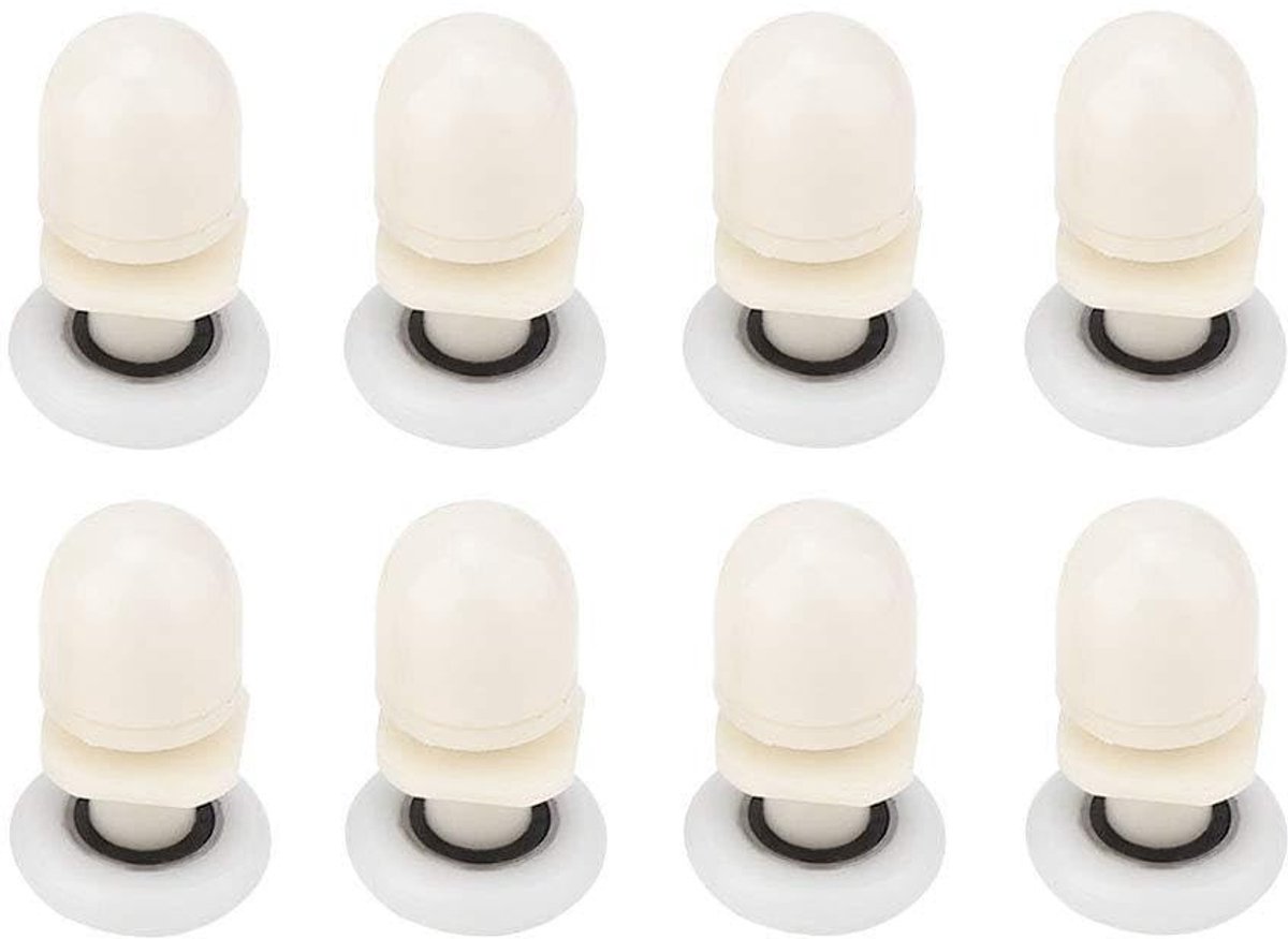 Dailygoods - 8-delige Kunststof Schuifdeurwielen voor Glazen Deuren