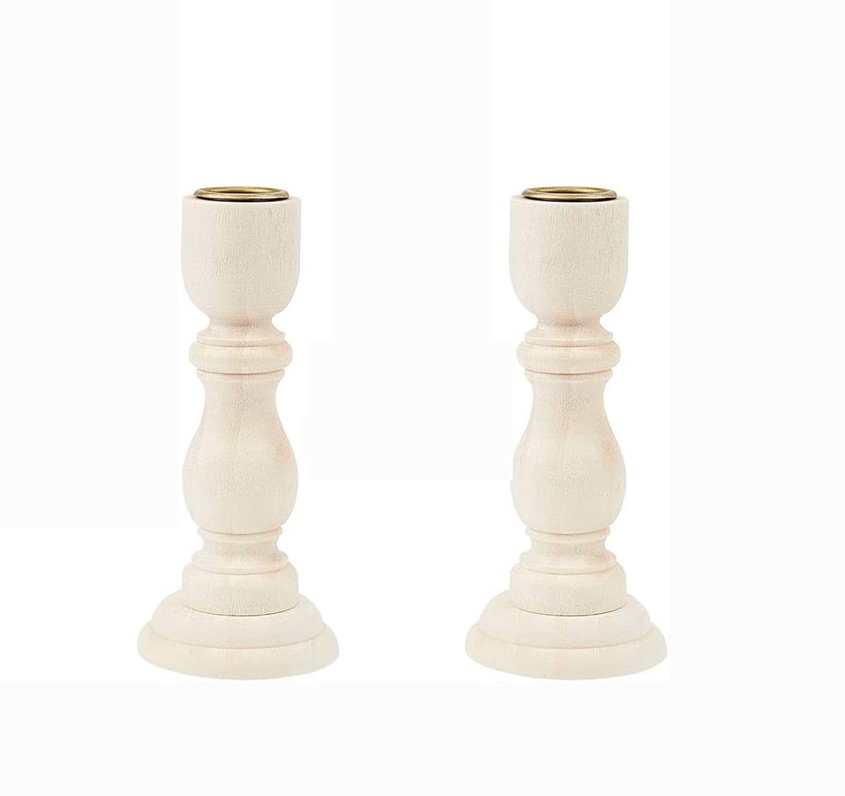 Dailygoods - Antieke Houten Kandelaar voor Eettafel 12,5x6 cm