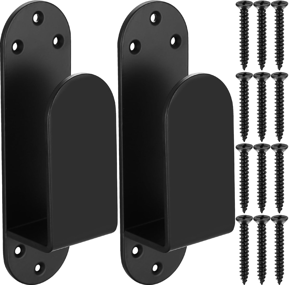 Dailygoods - Dailygoody - Deurbarricadebeugels - Drop Bar Beveiliging - Hoogwaardig Metaal - Zwart - Deurbarricade Klemmen - Ideaal voor Thuisgebruik - Voor 2x4 Hou