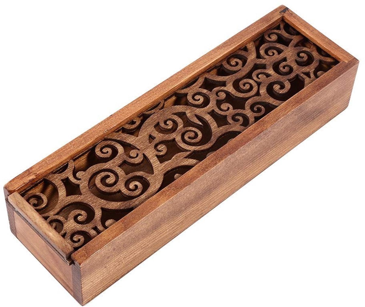 Dailygoods - Dailygoody - Houten Pennenbak - School en Kantoor - Vintage - Bruin - Duurzaam - Opbergoplossing voor Studenten - Praktische Organizer