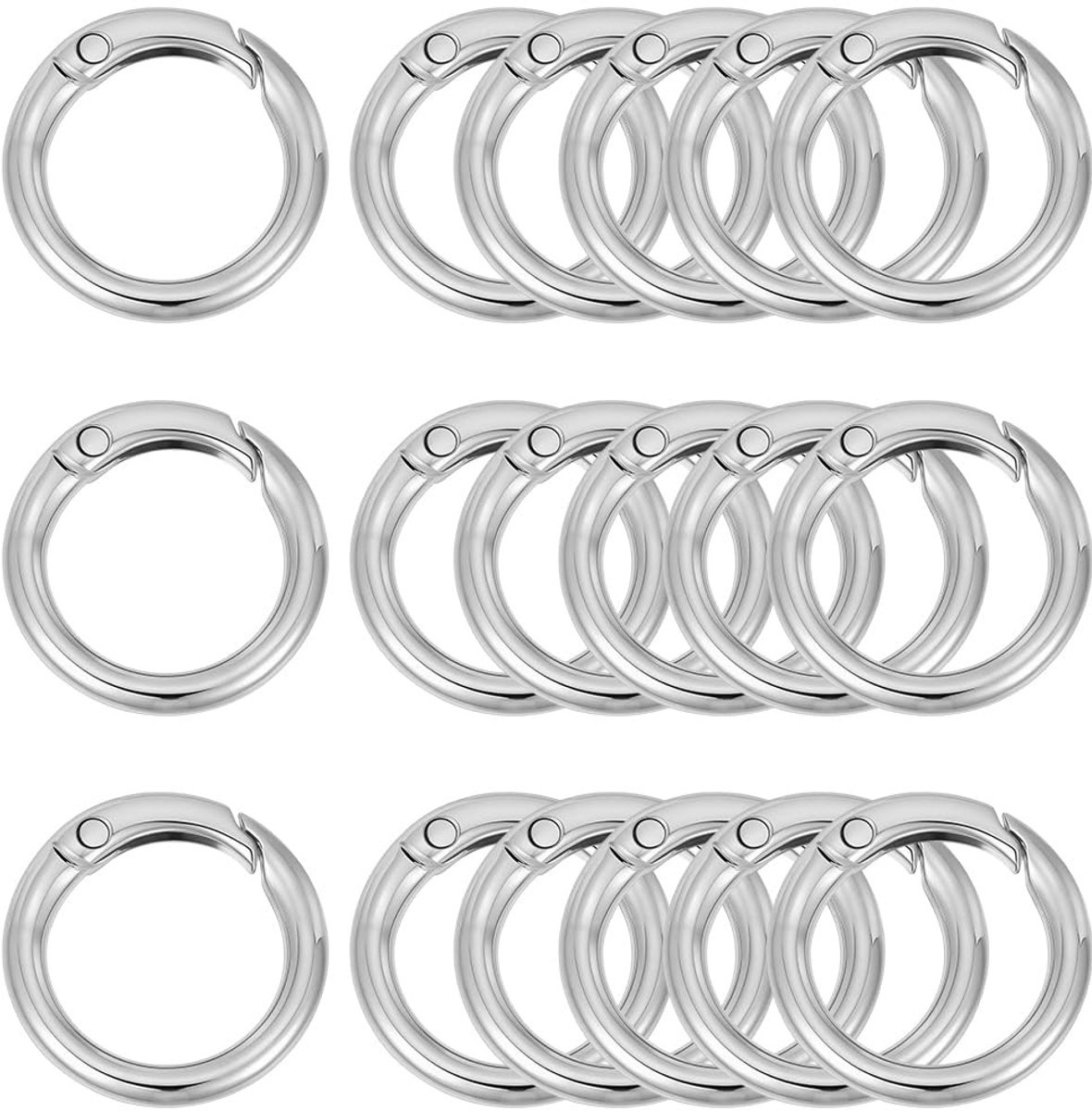 Dailygoods - Set van 32 Zilveren Karabijnhaak Clips
