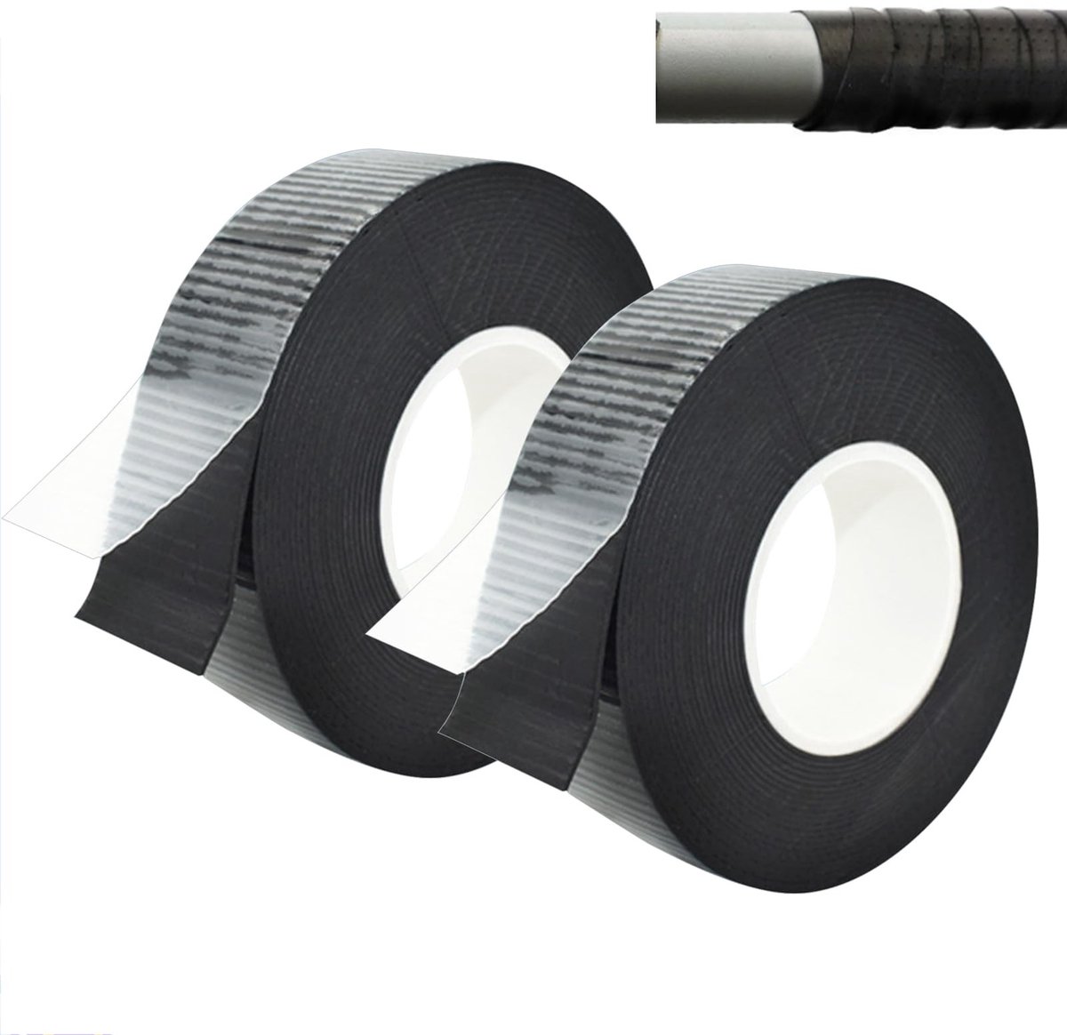 Dailygoody - Set van 2 Zelfklevende Isolatietape 5m x 23mm - Waterdichte Zwarte Tape voor Reparatie
