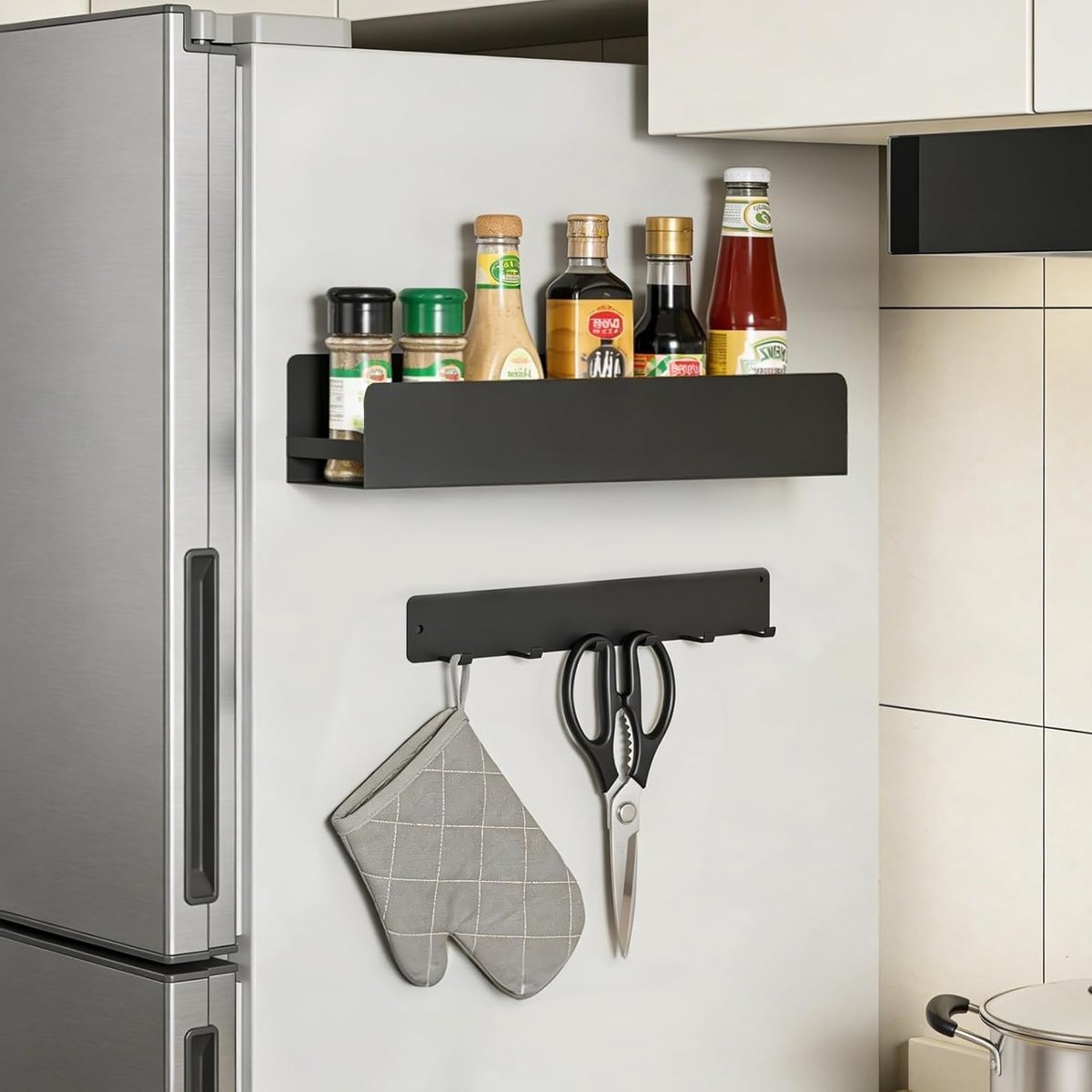 Set van 2 Magnetische Kruidensystemen, Kruidorganizer zonder Boren, Ideaal voor Keuken en Koelkast