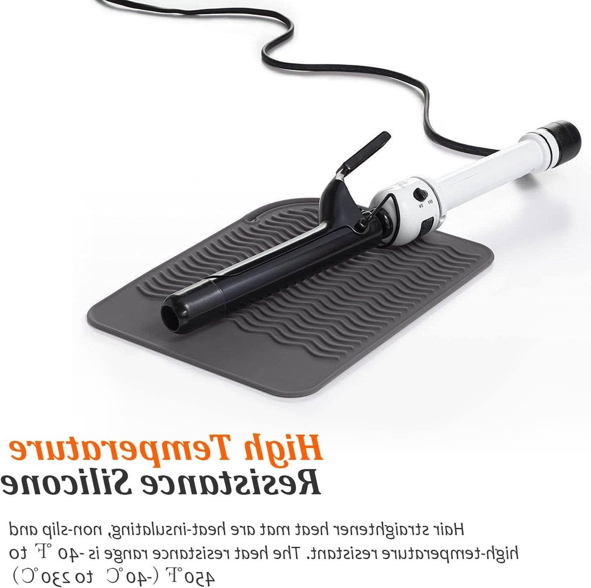 Hittebestendige siliconen mat, 225mm x 165mm, beschermt oppervlakken tegen hitte en krassen, ideaal voor koken en bakken