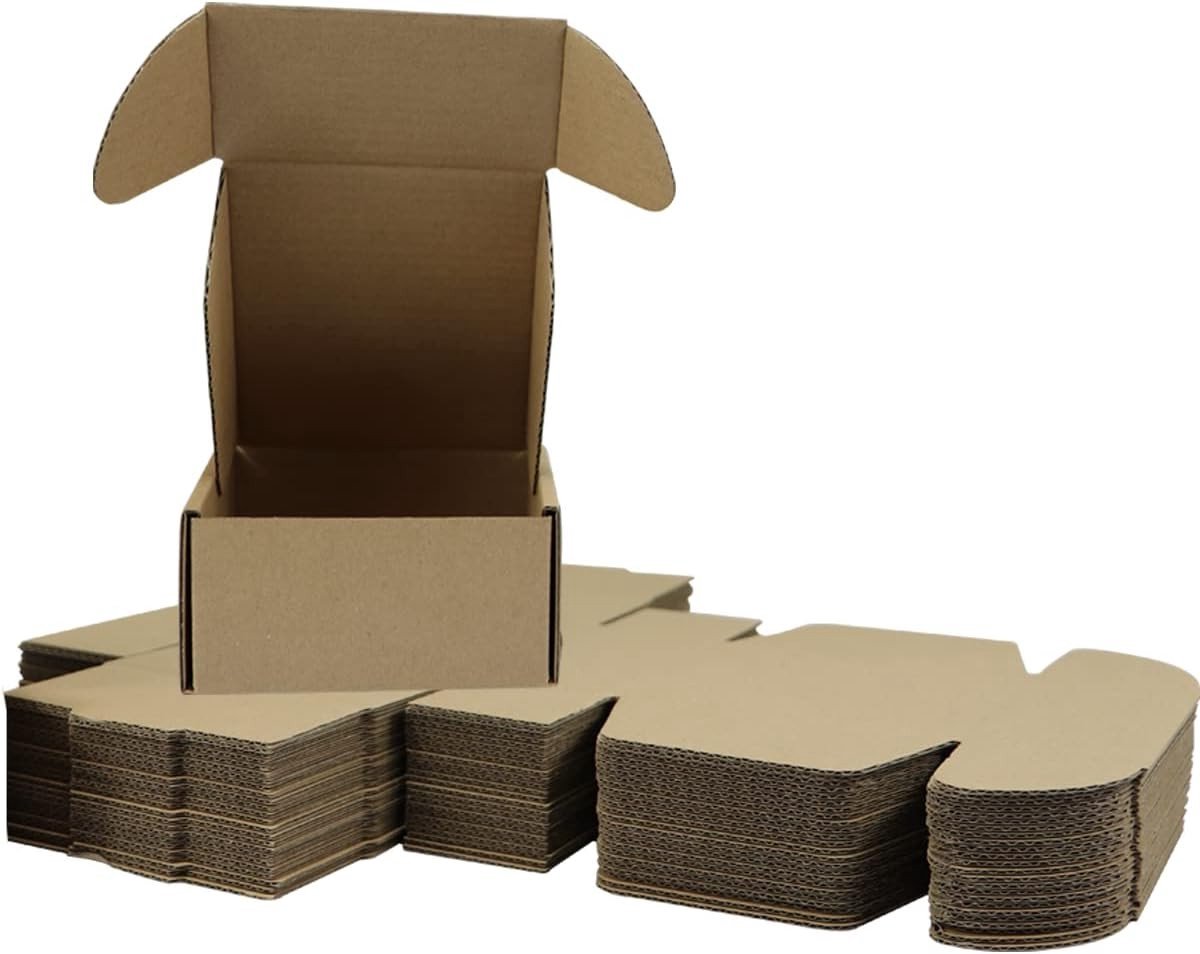 25 Stuks Golfkartonnen Verzenddozen 10x10x5cm voor Cadeaus, Kleine Verzenddozen, Bruin Karton