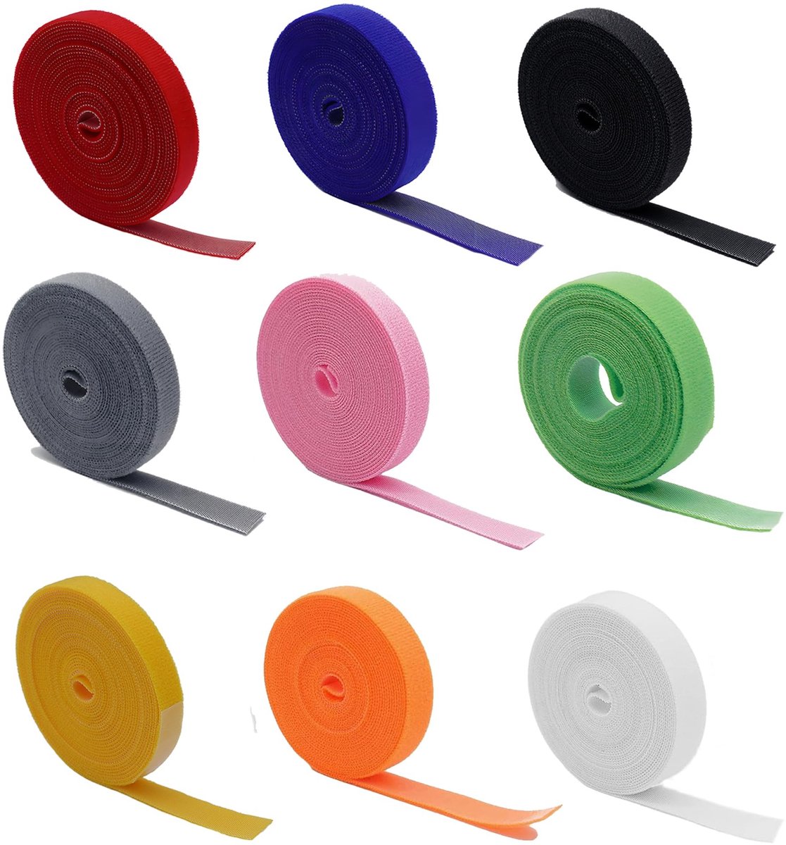 Dailygoods - Dailygoody - Zelfklevende Grijpband - Herbruikbare Kabelbinders - Voor Doe-Het-Zelf Projecten - 10 Kleuren - Nylon Bevestigingsband - Geschikt voor Ka