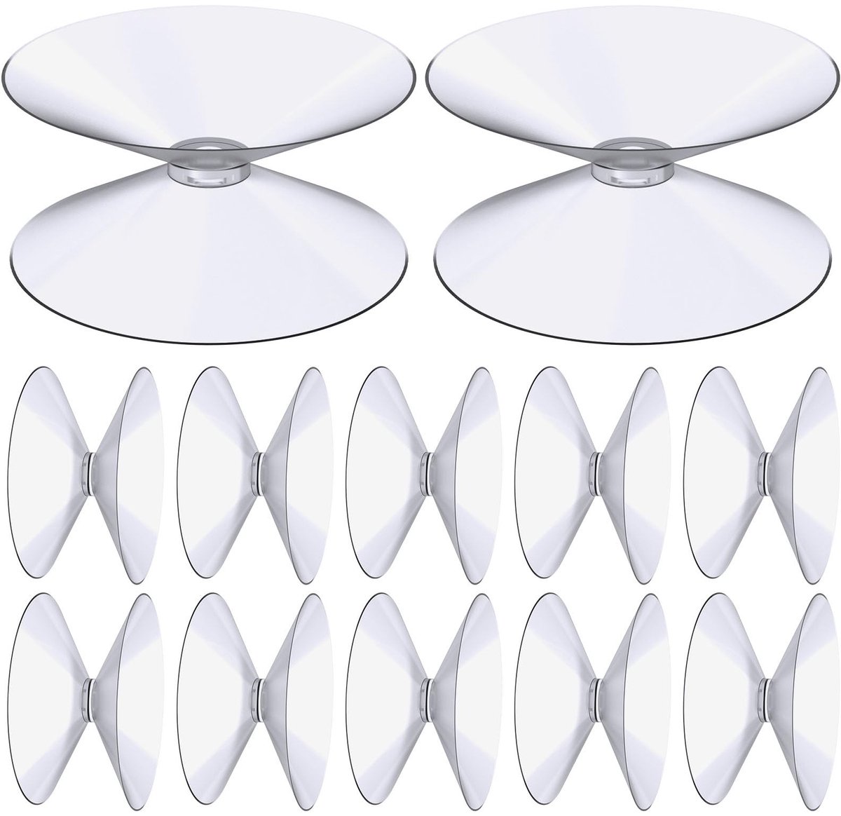 Dailygoods - Dailygoody - Set van Zuignappen - Dubbelzijdig - Transparant ontwerp - 40 mm diameter - Sterke hechting - Voor diverse toepassingen - Ideaal voor beve...