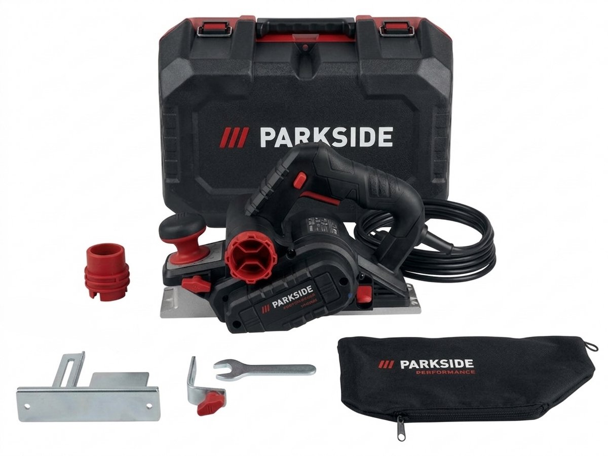 PARKSIDE PERFORMANCE® Schaafmachine 950 W - Toerental: 16.000 tpm - Schaafbreedte: 82 mm - Spaandiepte: ca. 0/4 mm - Sponningdiepte: max. 24 mm