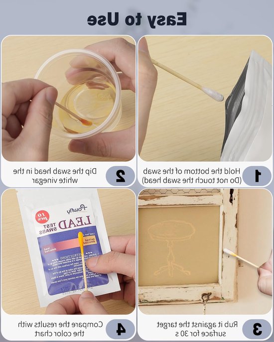 10 Stuks Snelle Thuis Testkit voor Lood met Azijn - Resultaat in 30 Seconden voor Verf, Metaal en Hout — afbeelding 4