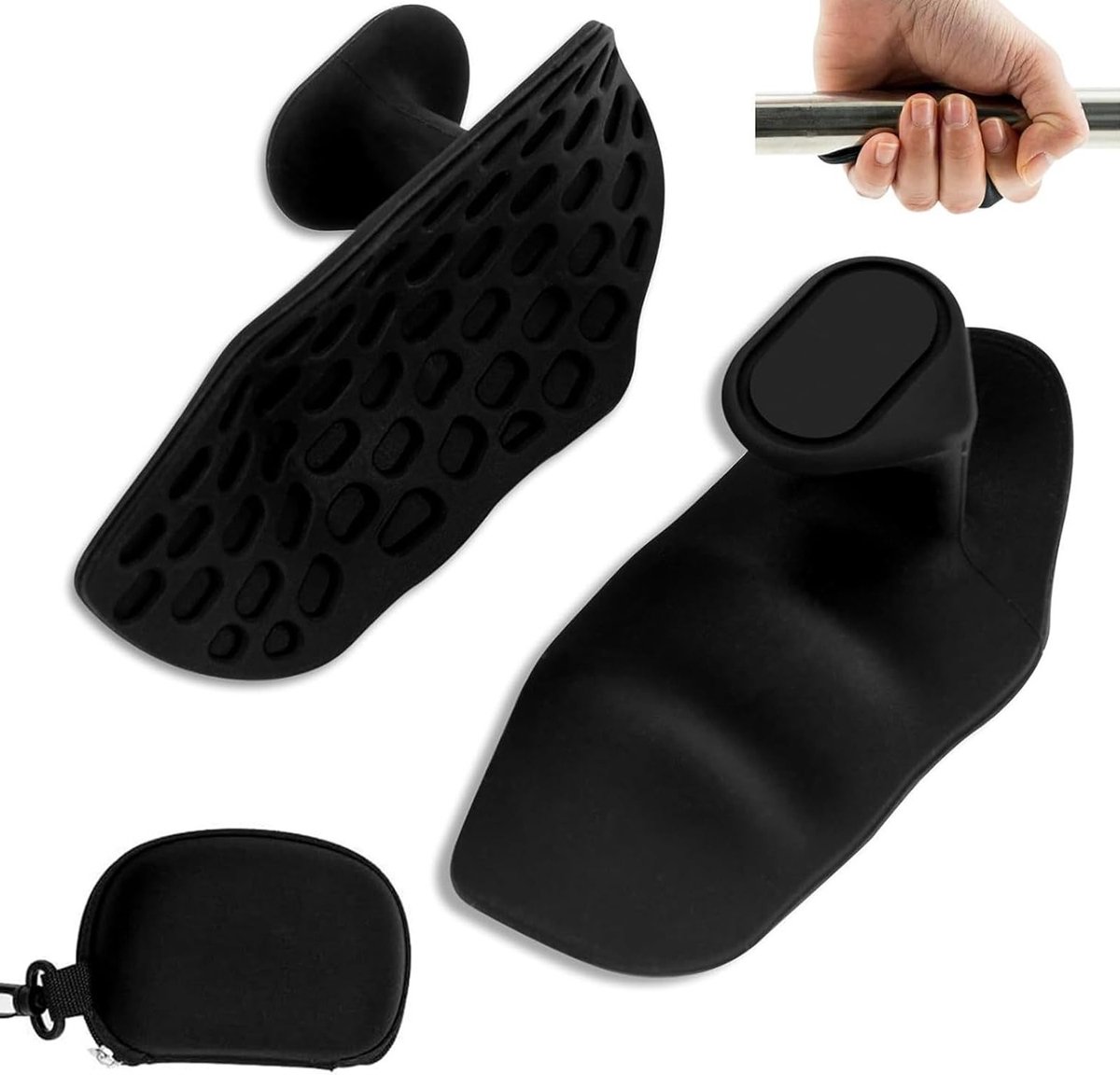 Antislip handgrepen van siliconen voor gewichtheffen - Gripbekleding voor halterstang, handtraining en handbescherming met optimale grip en comfort