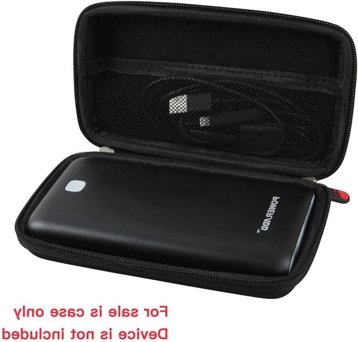 Zwarte Beschermhoes voor Powerbank 20000mAh - Ideaal voor Reizen, Draagbaar en Duurzaam Accessoire