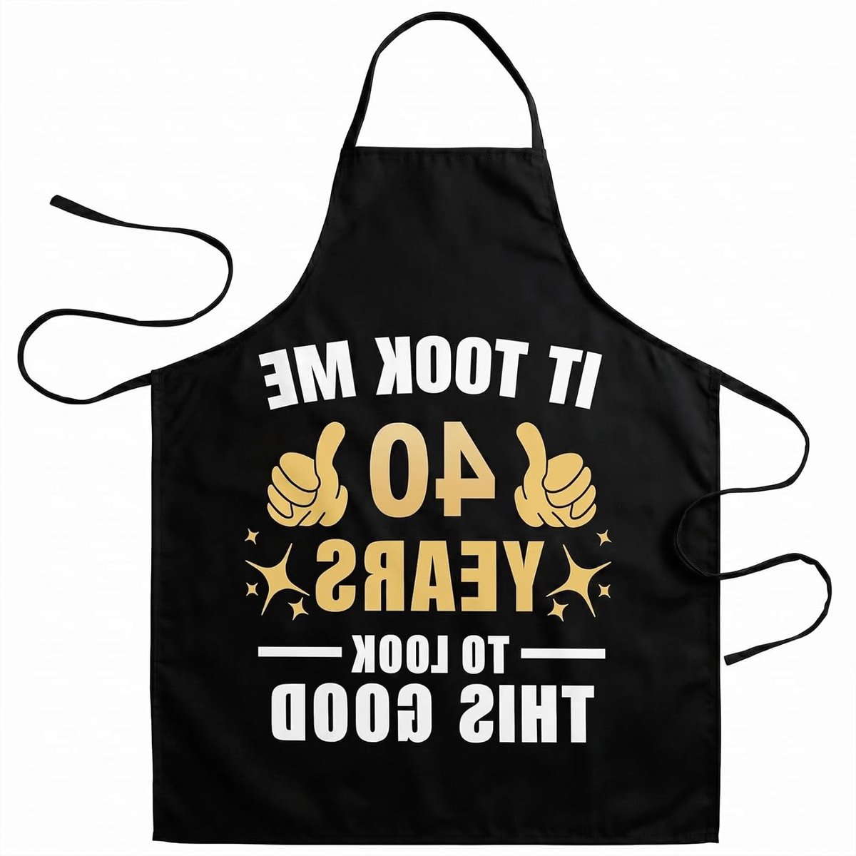 Grappig verjaardagsschort voor 40e verjaardag, kleurvast en hoogwaardig, perfect voor koken en grillen met vrienden en familie