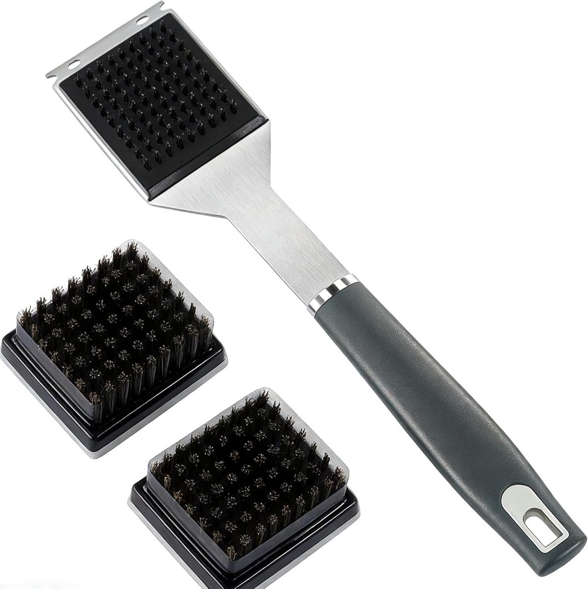 Grillborstel en Schraper met 2 Vervangborstels voor BBQ, Oven en Keuken - Effectieve Metaal Draad Reiniging en Onderhoud 40x6x5cm