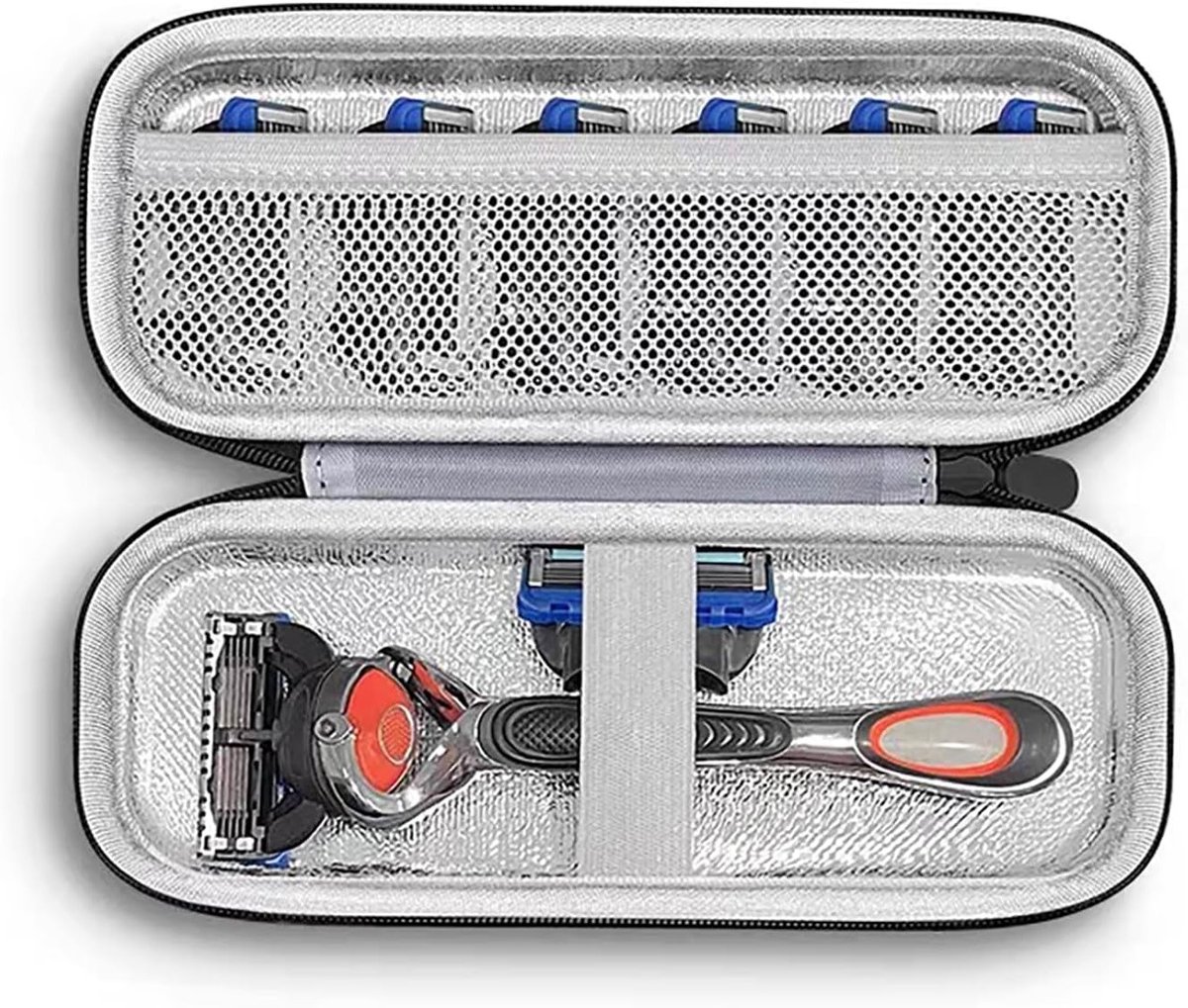 Compatibele Etui voor Scheermesjes met Trimmer, Geschikt voor Gillette Fusion 5 ProGlide - Navy Blauw, Bescherming en Draagbaarheid