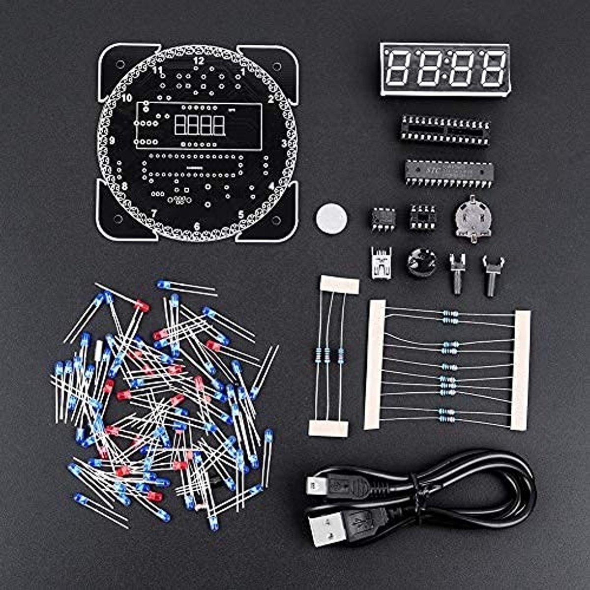 Dailygoods - Dailygoody - Digitale Led-Klok - Multifunctionele Temperatuurwekker - Groen - Lichtregeling - Voor Thuis en School - Compact formaat