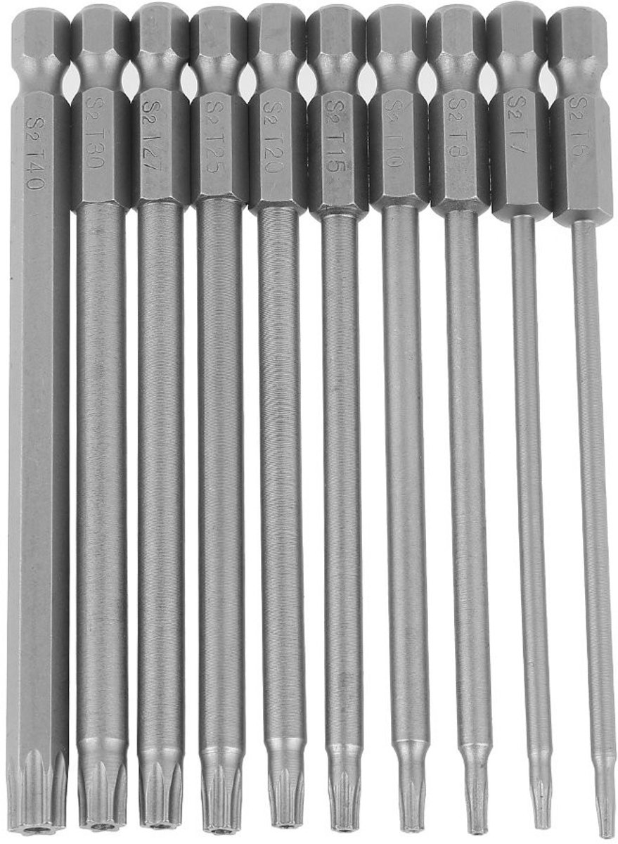 Dailygoods - Dailygoody - Torx Veiligheidskopschroevendraaier Bits - 10 Stuks - 1/4 inch - S2 Staal - Slagvast - Geschikt voor Hand- en Elektrisch Gereedschap