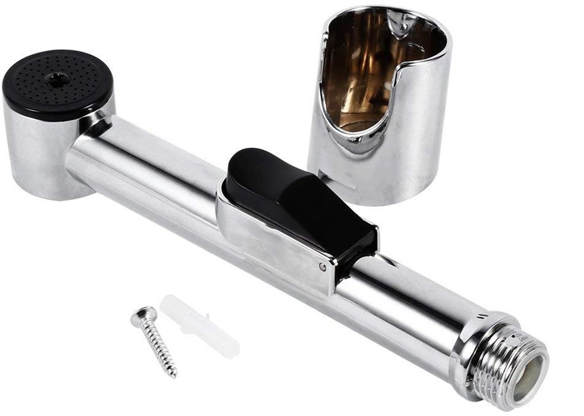 Dailygoods - Dailygoody - Shattaf Bidet - Handheld Douche Spray - Verchroomd en Duurzaam - Zwart - Persoonlijke Hygiëne - Ideaal Voor Badkamer
