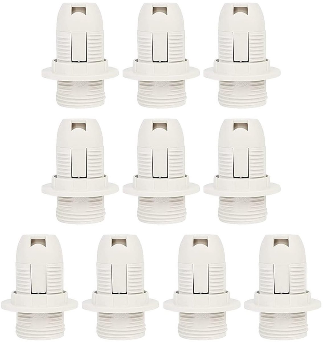 Dailygoods - Dailygoody - E14 Lampenhouder - 10 Stuks - Duurzaam en Compatibel - Wit - Geschikt voor E14 Gloeilampen - Hoge kwaliteit - E14 lampen