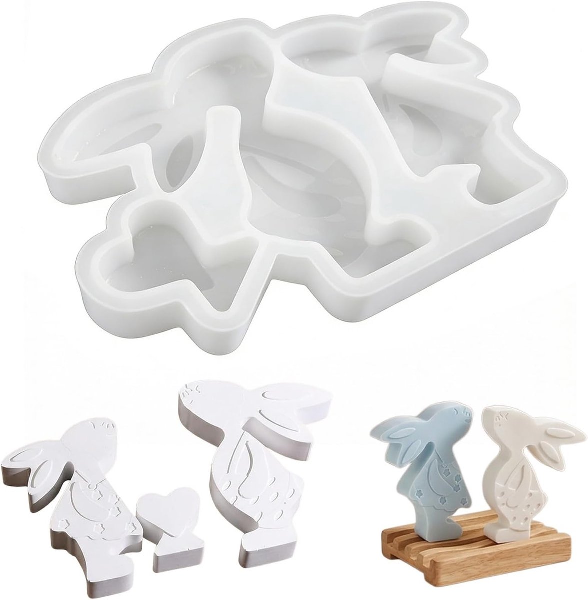 Set van 3 Siliconen Bakvormen voor Pasen - Perfect voor Snoep, Creatief Knutselen en Leckere Treats, Unieke Creaties voor het Paasseizoen