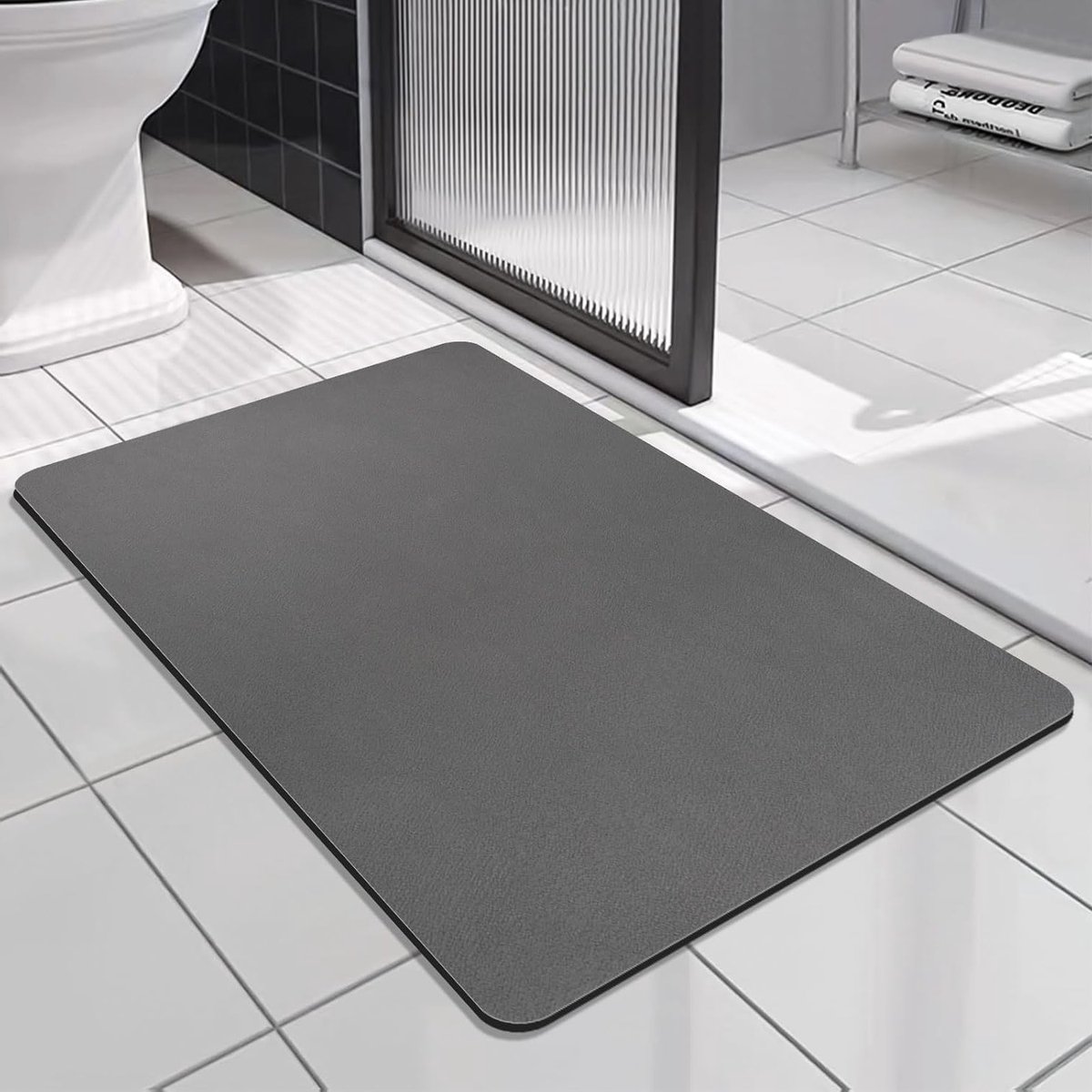 Absorberende Douchemat met Antislip - Wasbare Microfiber Badmat, Sneldrogend en Comfortabel voor Badkamer (Hout, 43x80cm)