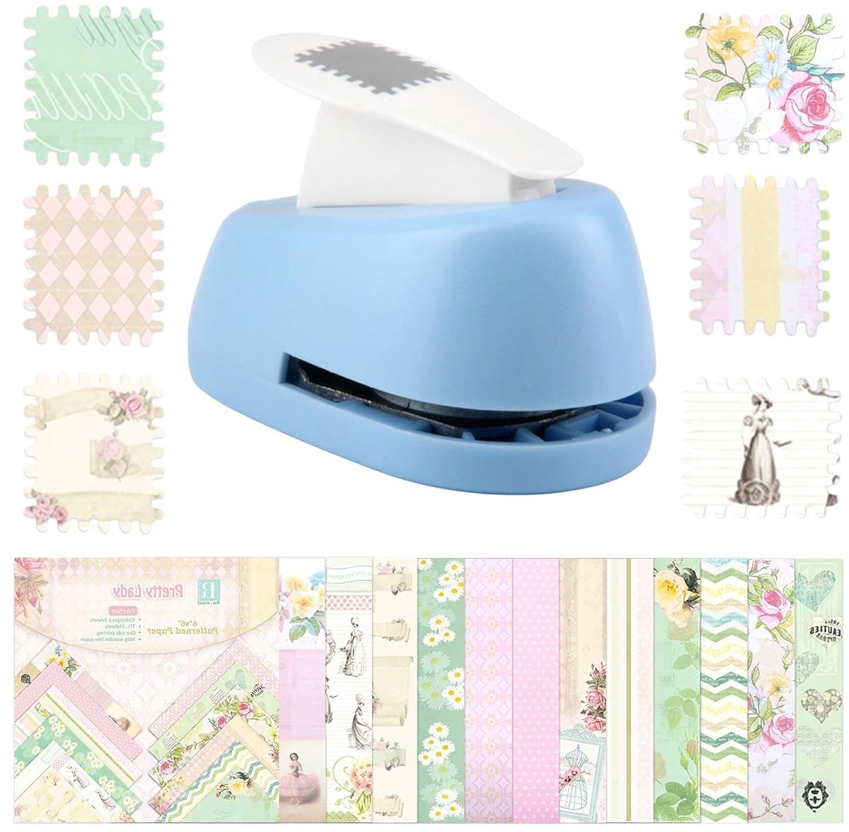 Rechthoekige perforator met snijpapier voor scrapbooking en handwerk, ideaal voor kaarten maken en creatief papierwerk