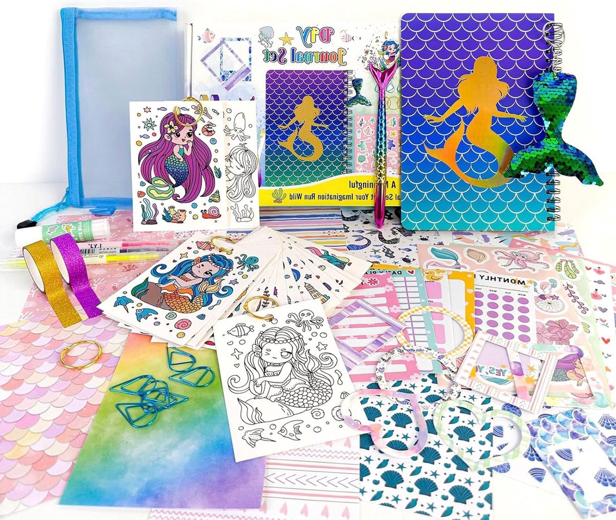 Creatieve DIY Journal Kit voor Kinderen, Scrapbook Benodigdheden en Persoonlijke Dagboek Accessoires, Perfect Cadeau voor Meisjes van 8-14 Jaar