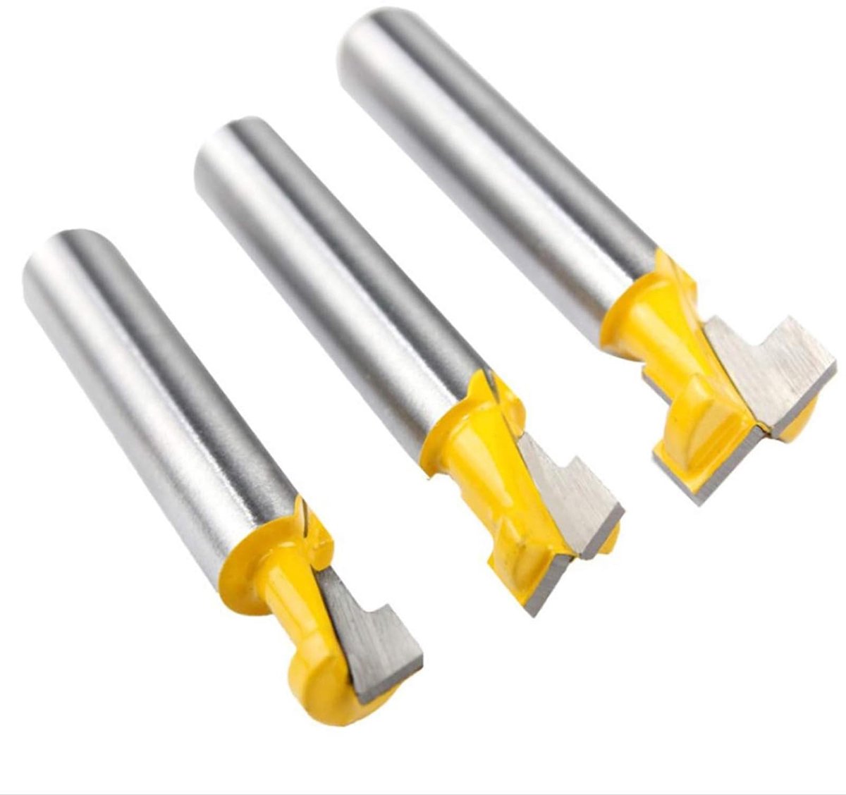 Dailygoods - Cosensi - Dailygoody - Houtfrezen - 3 Pcs 8mm Freesbit - Perfect voor Houtbewerking - 12 mm x 25 mm - Trimmen en Slotten - Geschikt voor DIY-projecten - Set van 3