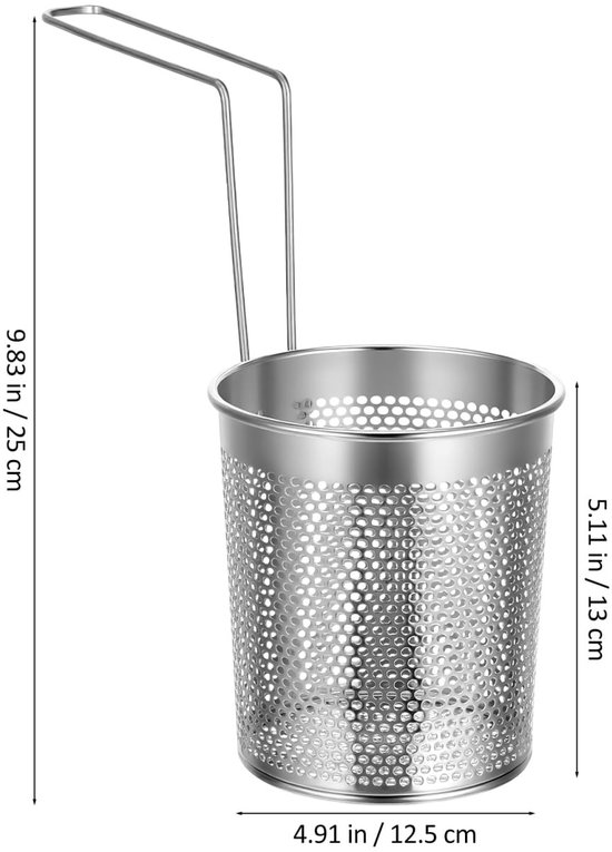 Dailygoods - Dailygoody - Roestvrijstalen opvouwbare pastamachine - Pastamand voor kookpan - 25 cm - Mesh-zeef voor pasta - Geschikt voor frituren en groenten - Zi — afbeelding 3