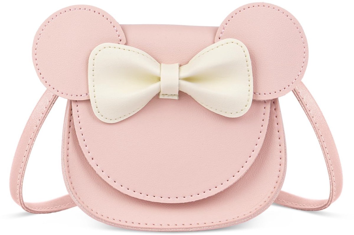 Dailygoods - Dailygoody - Little Mouse Ear Bow Crossbody Purse - Schoudertas voor Meisjes - Leuk en Functioneel - Roze - Handige Handtas - Perfect voor Kinderen en.