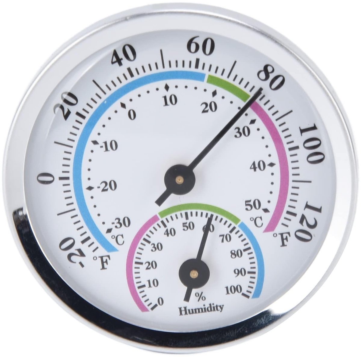 Dailygoods - Dailygoody - Mini Indoor Thermometer Hygrometer - 2-in-1 functie - Batterijvrij en aluminium - Nauwkeurige metingen - Voor thuis en kassen - Handig en