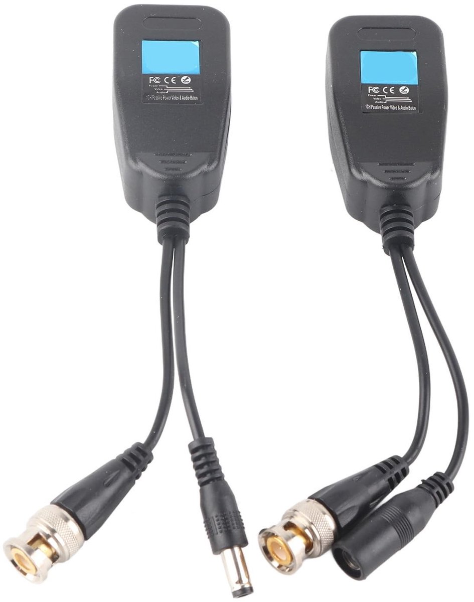 Dailygoods - Dailygoody Video Balun - Passieve Ontvanger en Zender - UTP Verbinding - Video Overdracht - Compatibel met HD - Ideaal voor Beveiliging