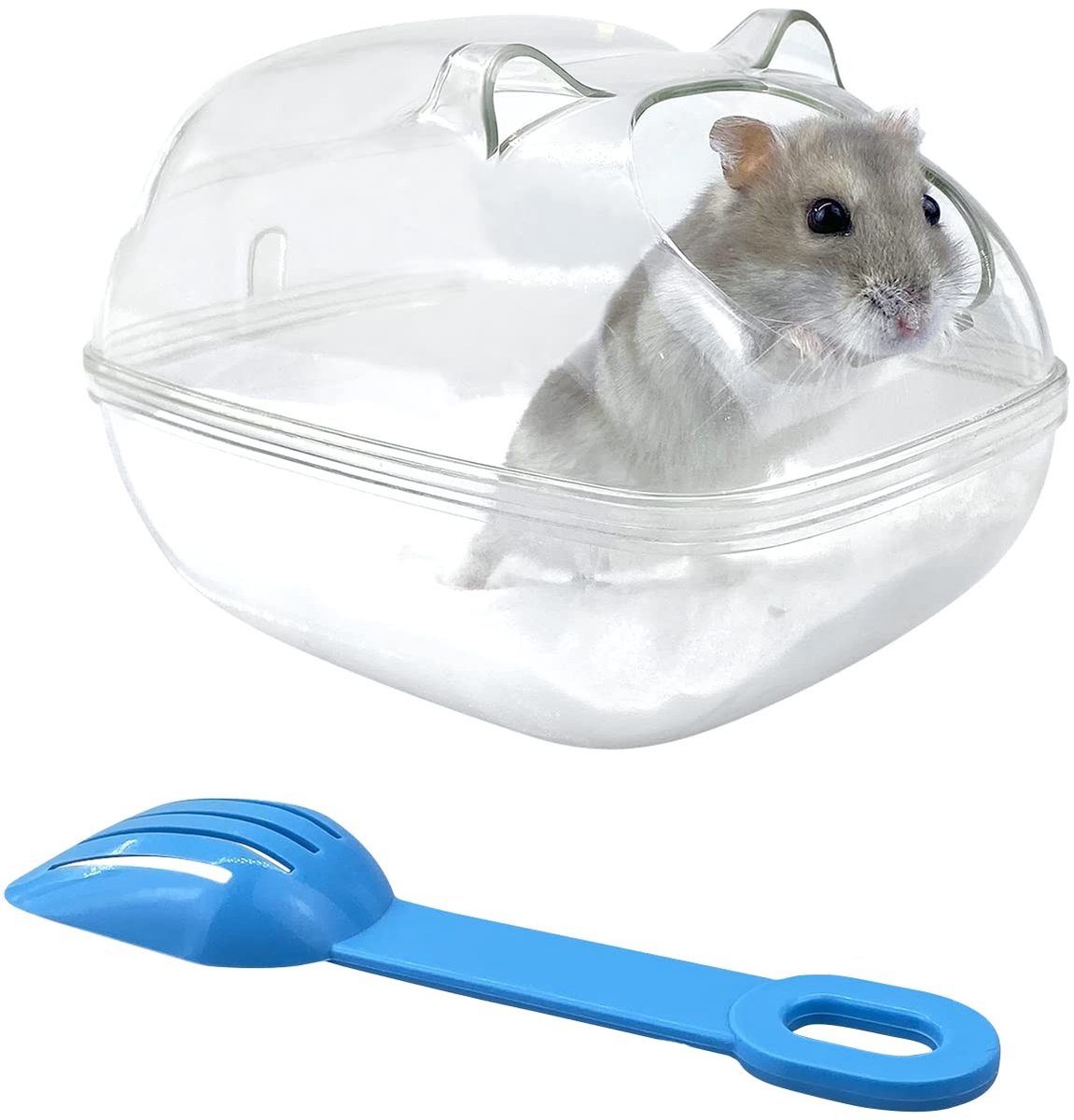 Dailygoody - Hamsterbad - Hamsterzand - Badkuip voor kleine huisdieren - Transparant - Sauna toilet - Geschikt voor hamsters - Model S