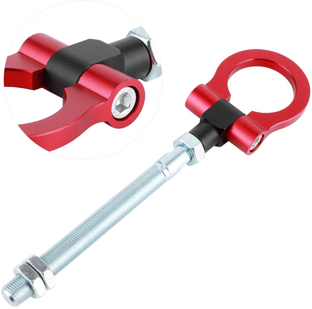 Dailygoody - Trekhaak - Opvouwbare race trekhaak - Zware kwaliteit - Rood - Geschikt voor FR-S - Aluminium en staal