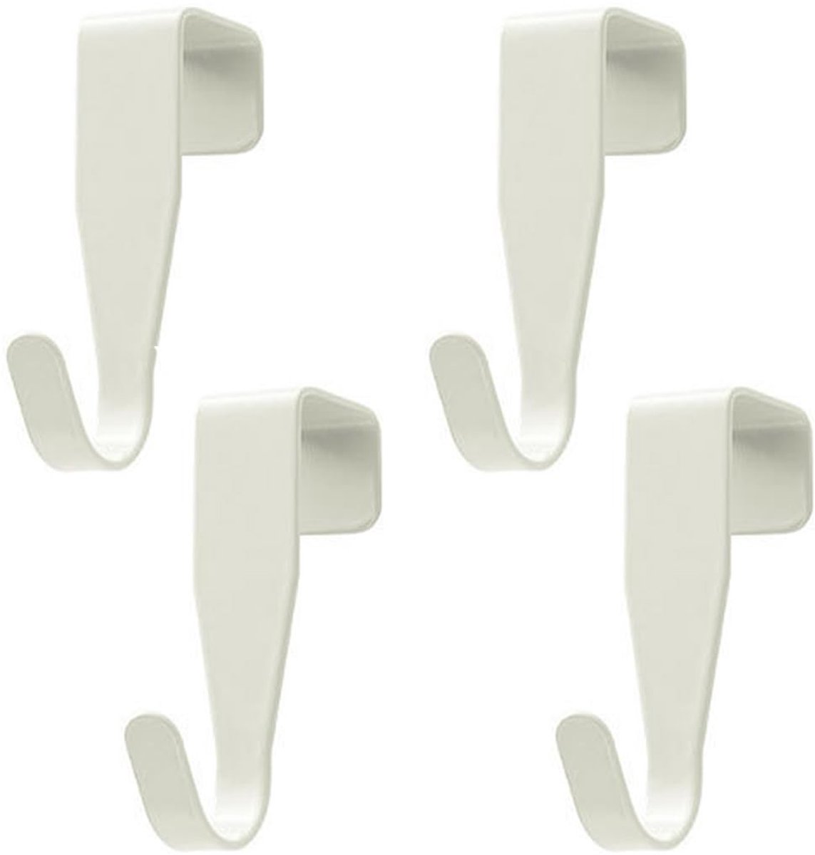 Dailygoody - Deurhaken voor Hangen - Kledinghaken - Geen Boren Nodig - Wit - Decoratie Haken - Geschikt voor Standaard Deuren - 4 Stuks