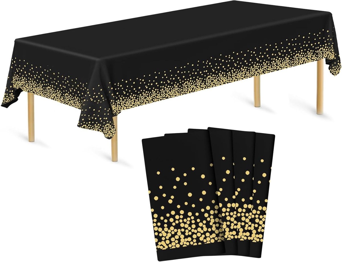 Set van 4 Wegwerp Tafelkleedjes 137 x 274 cm, Plastic Tafelbedekking voor Feestjes, Bruiloften en Barbecues, Ideaal voor Tuin en Picknick