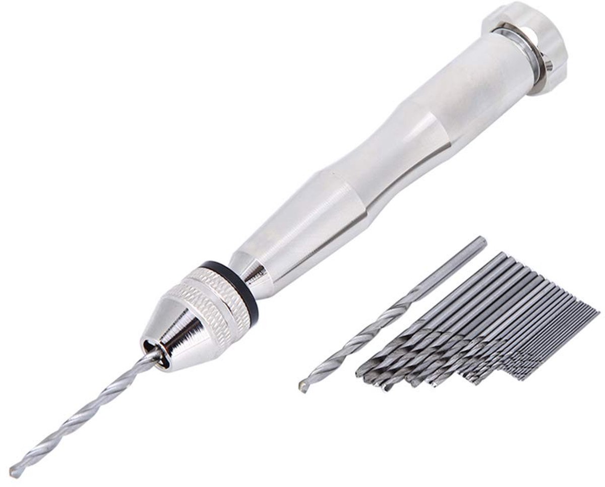 Dailygoods - Dailygoody - Hand-spiraalboren - 25-delige set - Fijn en nauwkeurig - 0,3 mm tot 3,6 mm - Ideaal voor modelbouw en hobby - Inclusief schroevendraaierse