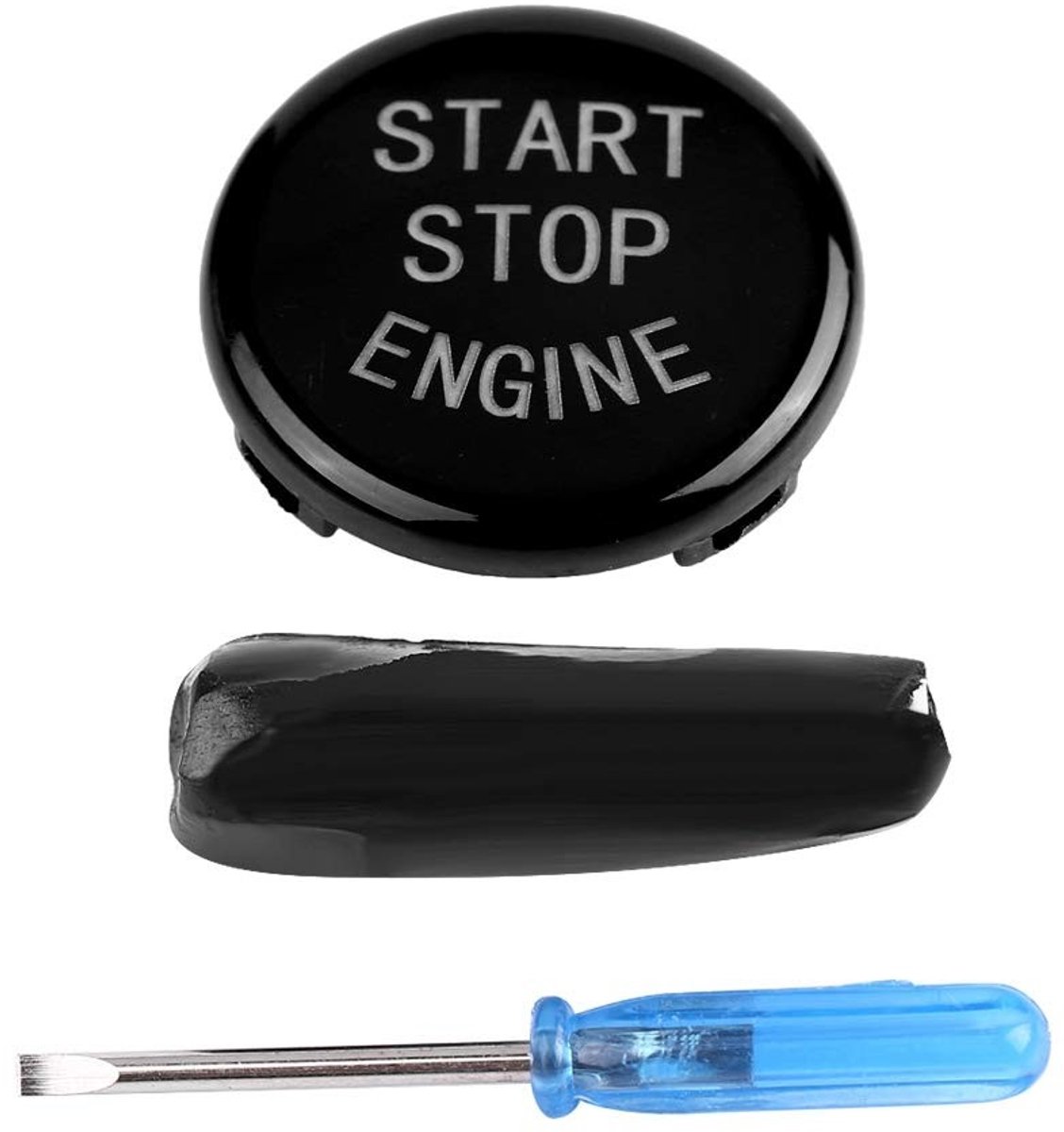 Dailygoods - Dailygoody - Motor Start Stop Knop Cover - Vervangende Sticker - Eenvoudige installatie - Zwart - Krasbestendig - Perfect voor E-series en X-series