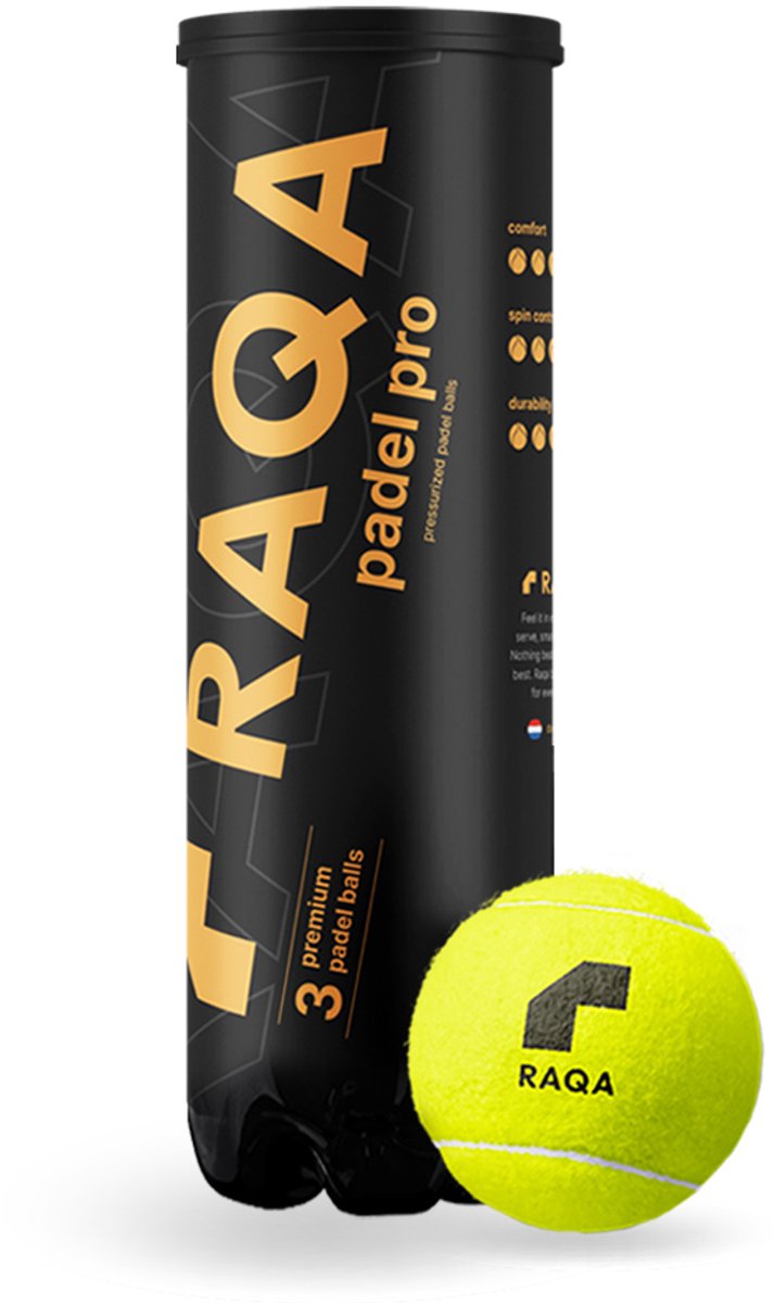 Raqa ® PRO - Professionele padelballen - FIP-specificaties - Extreem duurzaam - Kies: 1-2-3-4 of 5 tubes