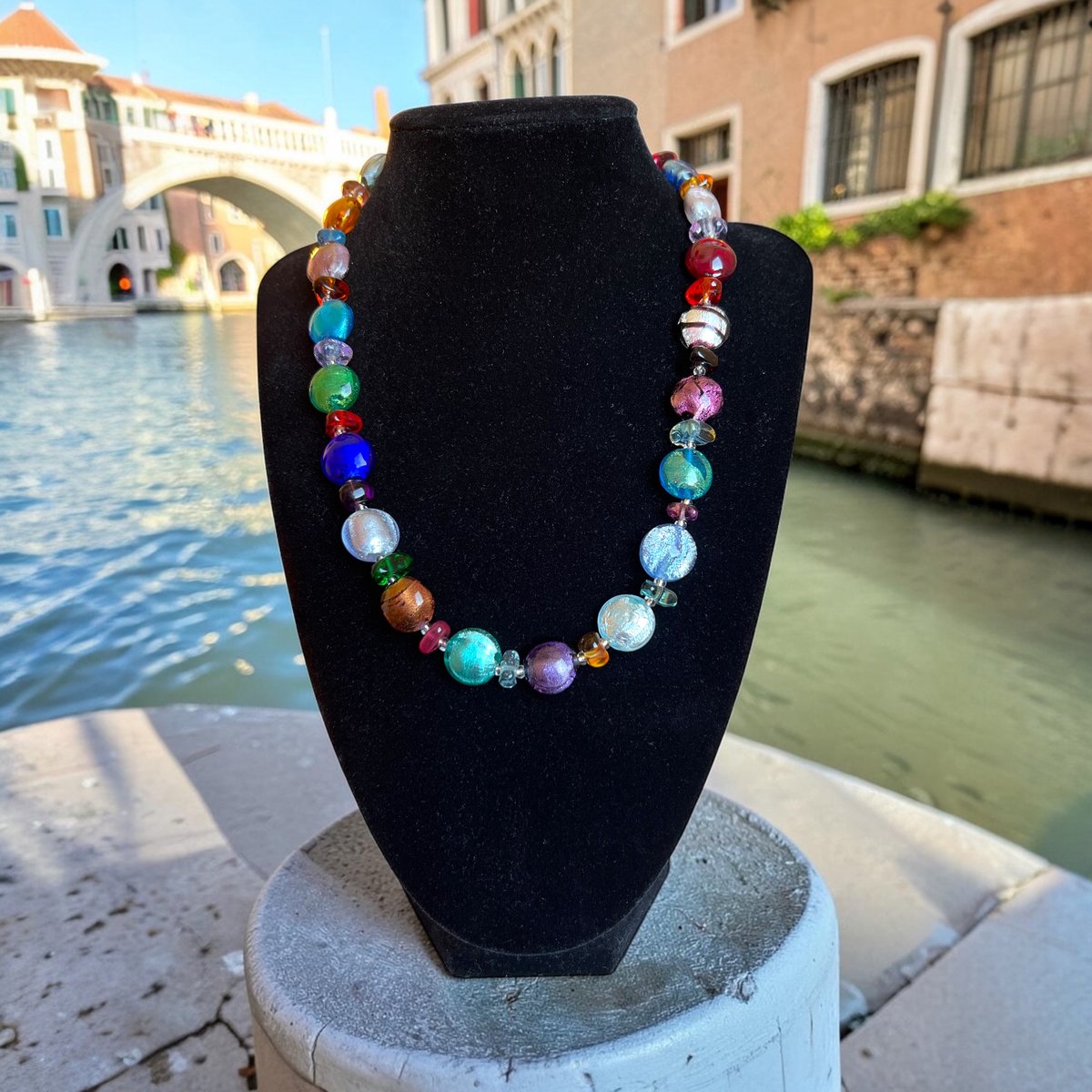 Corte Murrina - Halsketting - 45cm - Ferrara - Multicolor - Exclusief bij Bella Murano
