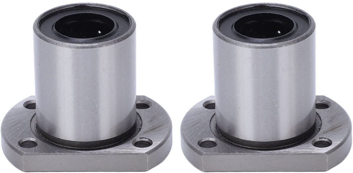 Dailygoods - Set van 2 Ovale Flens Lineaire Kogellagers 16 mm voor CNC Toepassingen