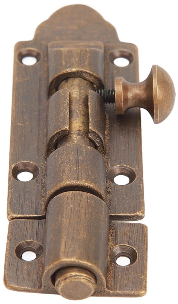 Dailygoods - Dailygoody - Antique Brass Buckle - Vintage Deursluiting - Verhoogde Veiligheid - 13 x 9 x 2 cm - Schuifdeur Latch - Geschikt voor Kinderen - Mes