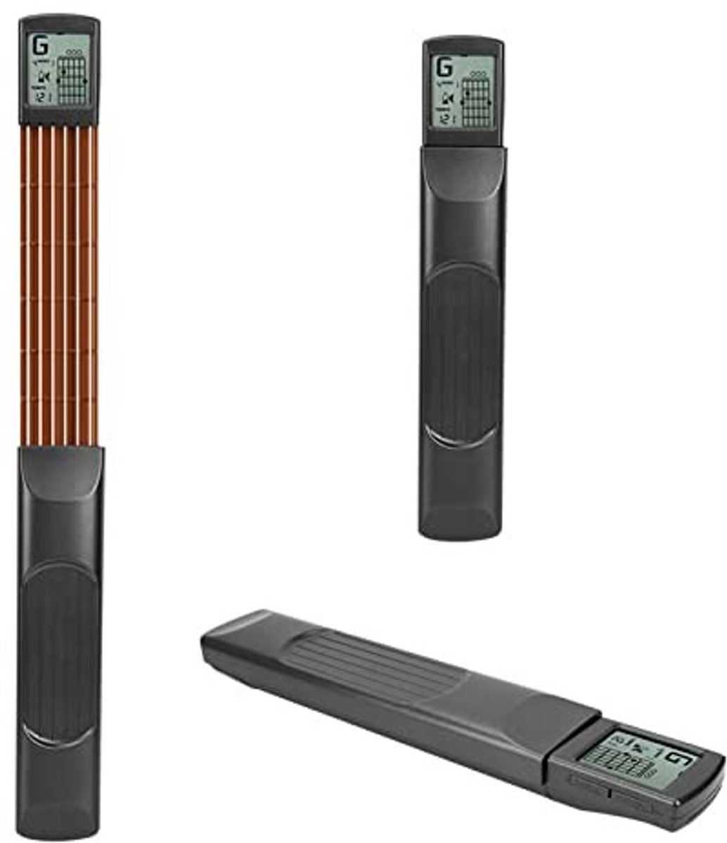Dailygoods - Dailygoody - Taschengitaren oefenhals - Gitaarakkoord trainer - Draagbare digitale gitaartrainer - Mini 6-band gitaar oefentool - Geschikt voor b