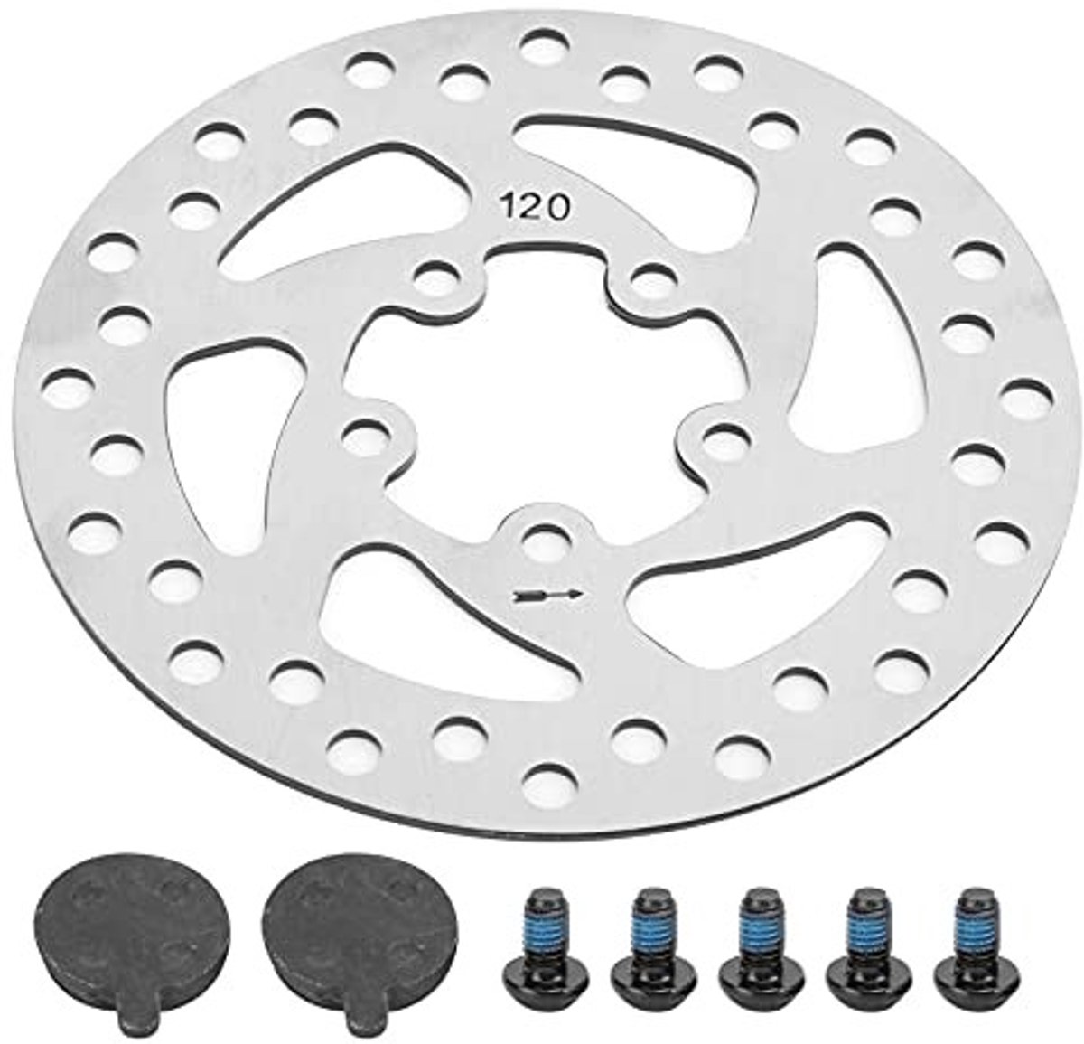 Dailygoods - Dailygoody - Schijfremrotor - 120mm Remschijf - Eenvoudig te installeren - 5 Gaten - Geschikt voor M365/PRO/PRO2 - Rvs - Elektrische Scooter