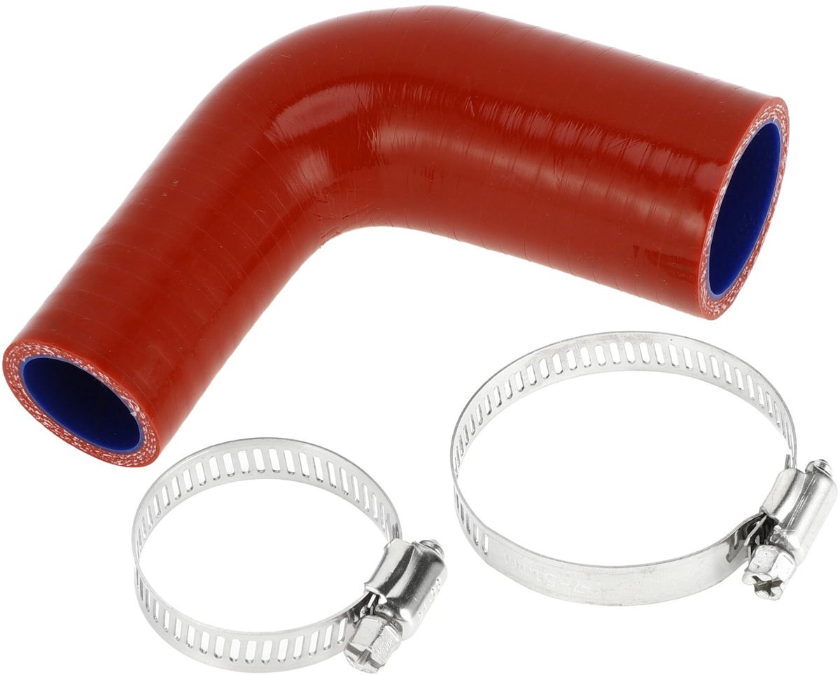Dailygoods - Set van Auto Siliconen Slangen Rood en Blauw 90° Lengte 90Mm