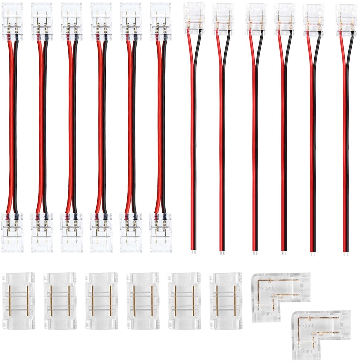 Dailygoods - 20 Stuks LED-Connectoren voor SMD Monochrome LEDstrips