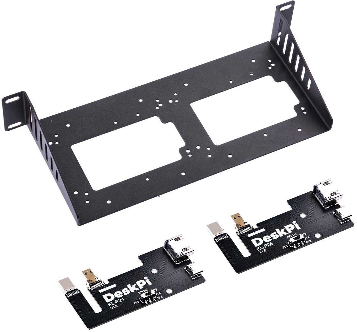 Dailygoods - Dailygoody - DeskPi RackMate T1/T0/T2 - Raspberry Pi Accessoires - 10 inch 1U Rack - Micro HDMI naar HDMI Adapter - Geschikt voor Raspberry Pi...