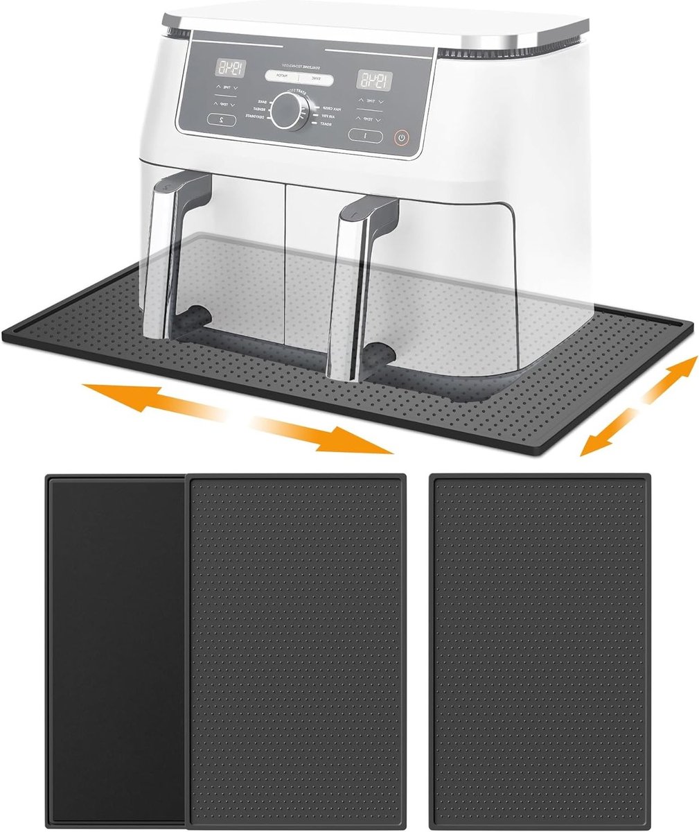 Hittebestendige Siliconen Airfryer Onderlegger - Vlamvertragende Mat voor Koffiezetapparaat en Keukenaccessoires, 48 x 32 cm