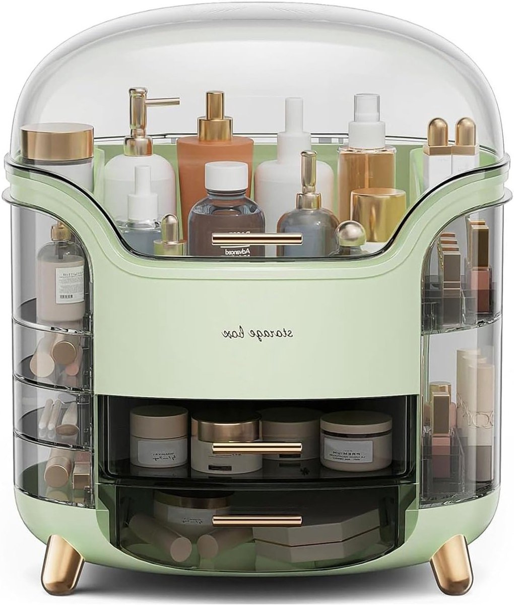 Praktische Make-up Organizer met Doorzichtig Deksel - Opbergtas voor Cosmetica, Huidverzorging en Sieraden met Lades en Compartimenten voor Lippenstift, Stof- en Waterdicht voor Make-up en Badkamer